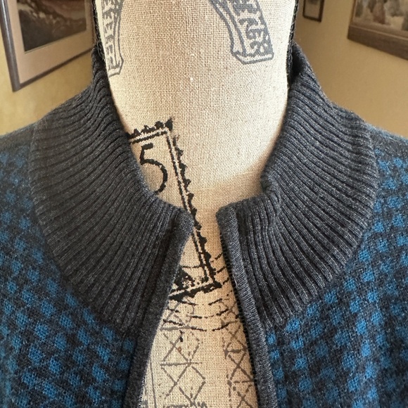 Pendleton Sweater Set Cardigan and Long Sleeve Sweater Teal Gray Womens Size M/L - Picture 4 of 16